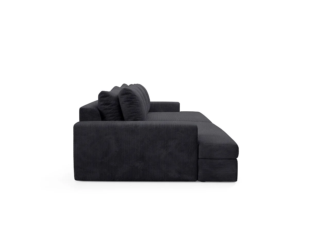 Canapé 3 places en tissu noir PAOLA