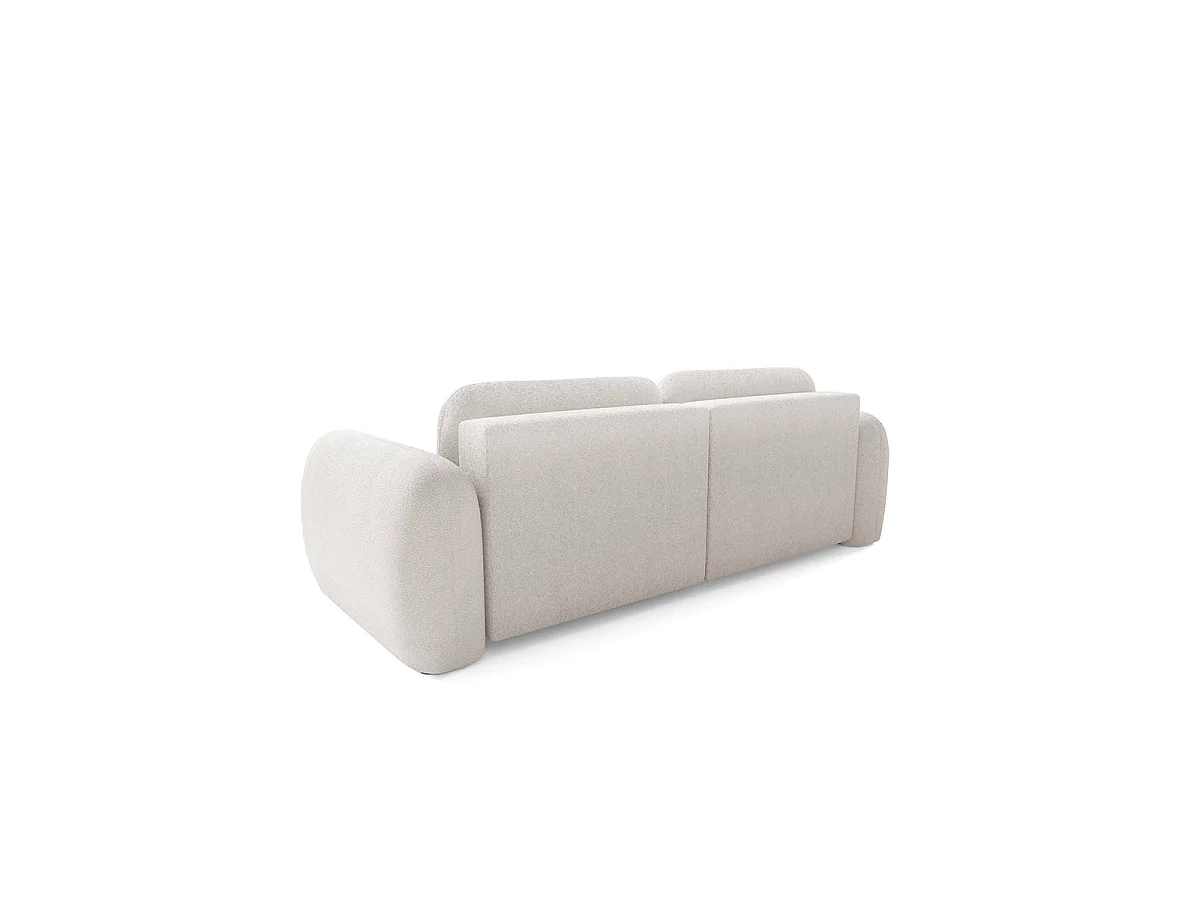 Canapé d'angle convertible 3 places réversible avec coffre en tissu blanc LIVIO