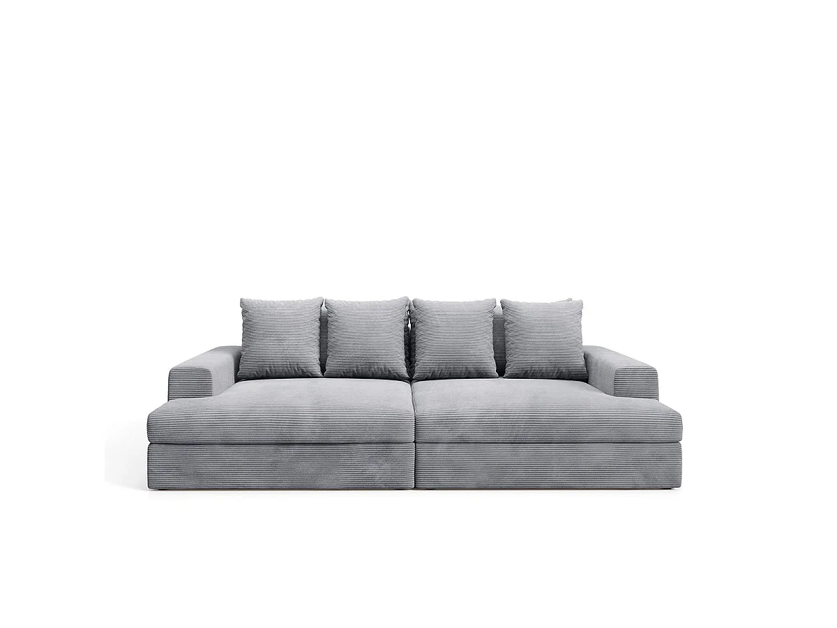 Canapé 3 places en tissu gris clair PAOLA