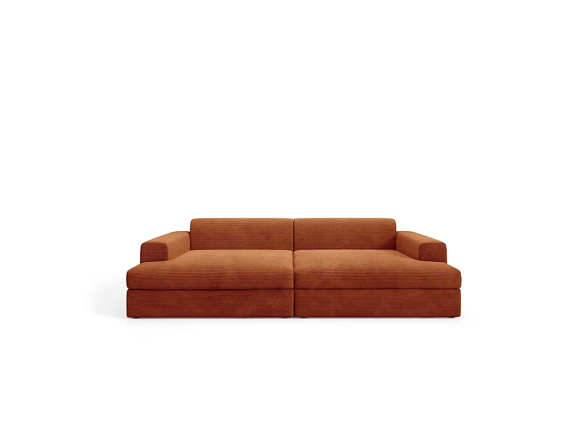 Canapé 3 places en tissu rouge PAOLA
