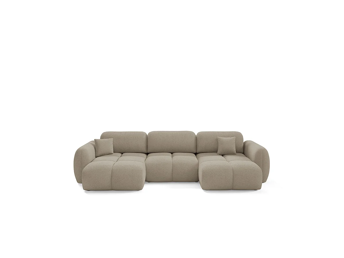 Canapé en U 4 places convertible avec coffre Livio Beige