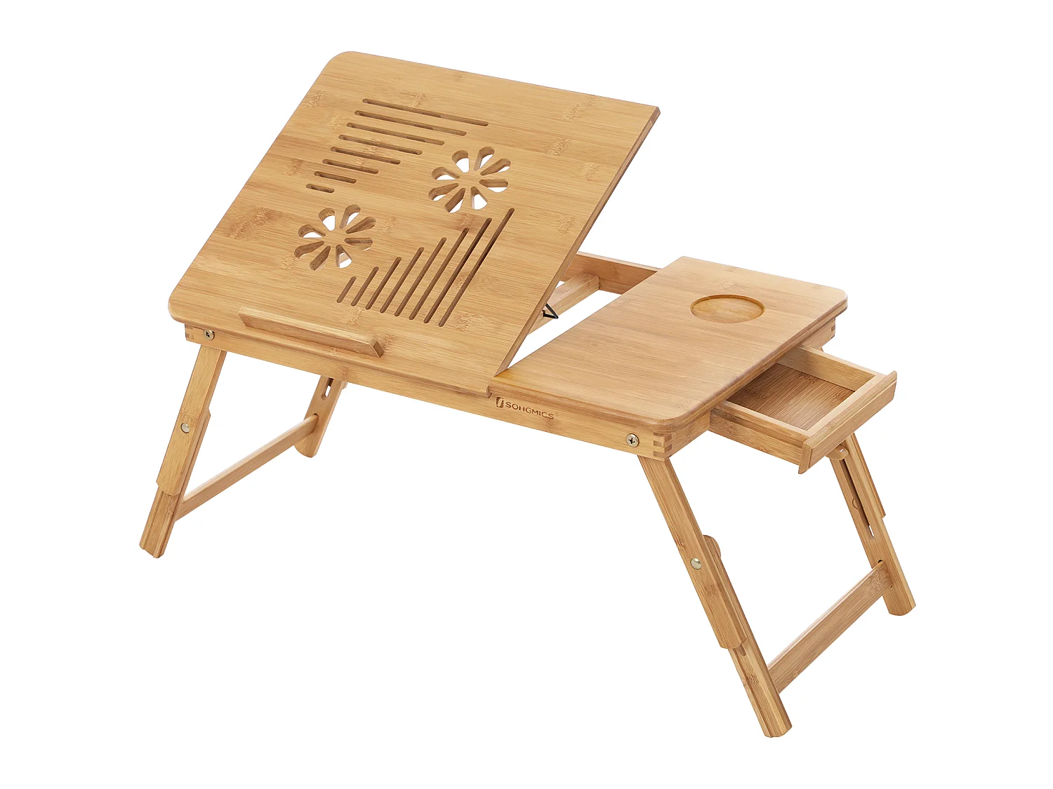 Scrivania per laptop 55x35x21-29 cm naturale