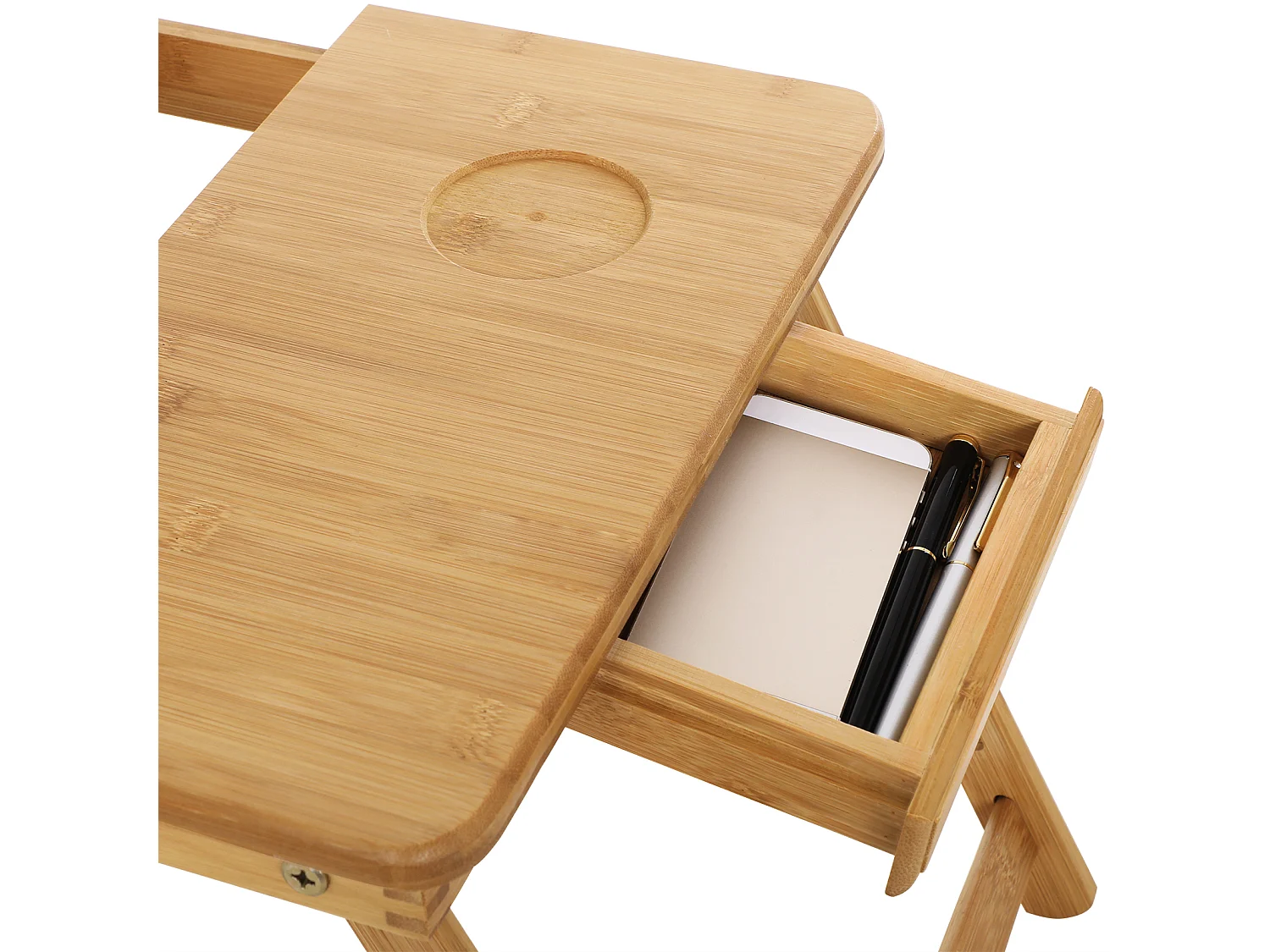 Scrivania per laptop 55x35x21-29 cm naturale