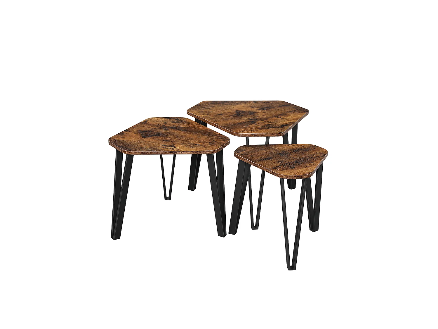 Table d'appoint 58,5x58,5x45,4 cm marron et noir