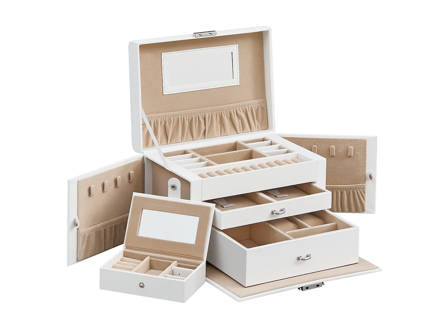 Estuche para joyas 26x18x17 cm blanco