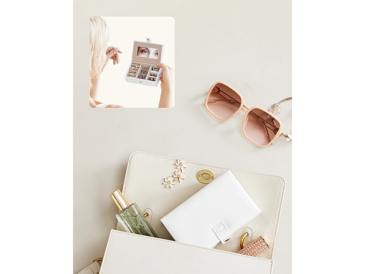 Estuche para joyas 26x18x17 cm blanco