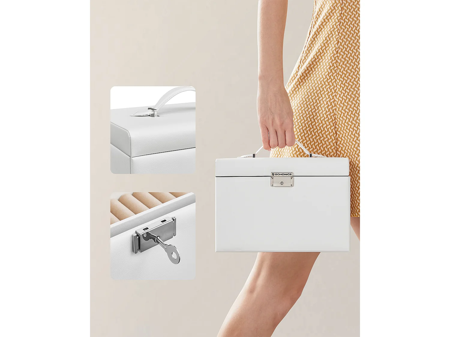 Estuche para joyas 26x18x17 cm blanco