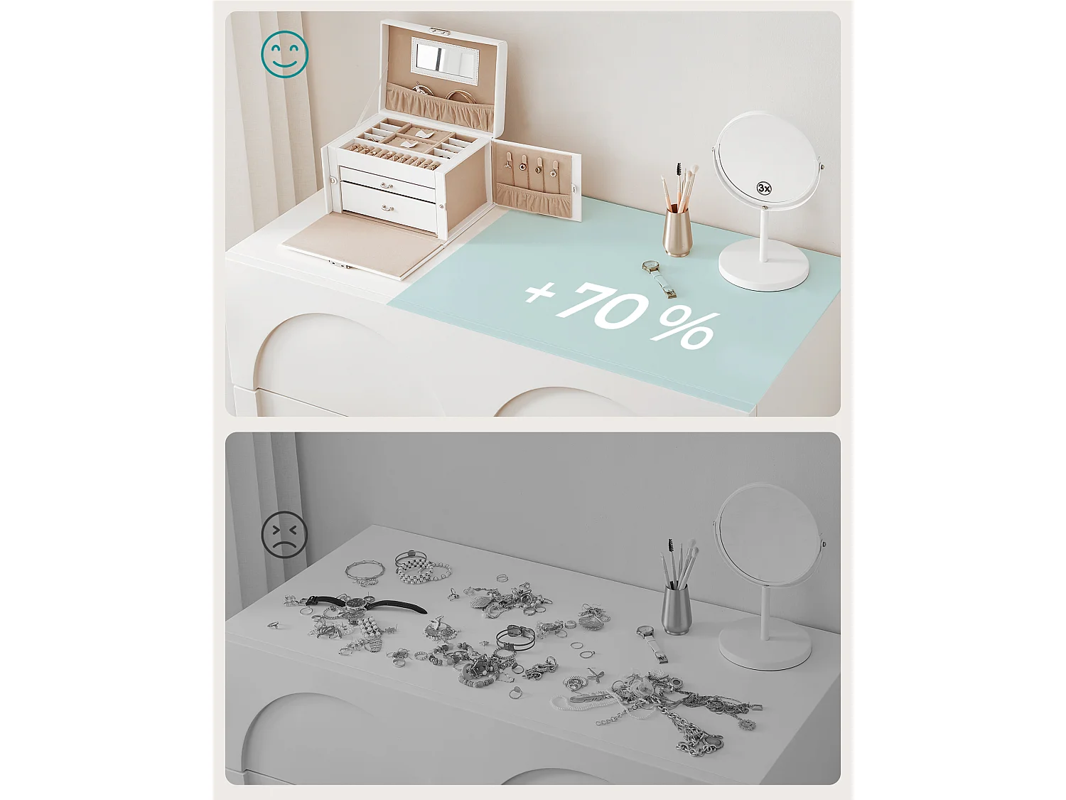 Estuche para joyas 26x18x17 cm blanco