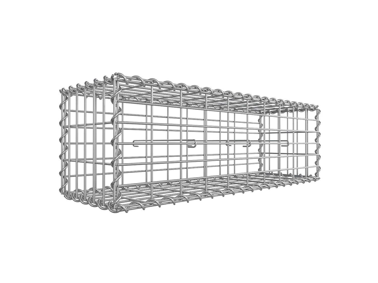 Panier gabion 100x30x30 cm argenté