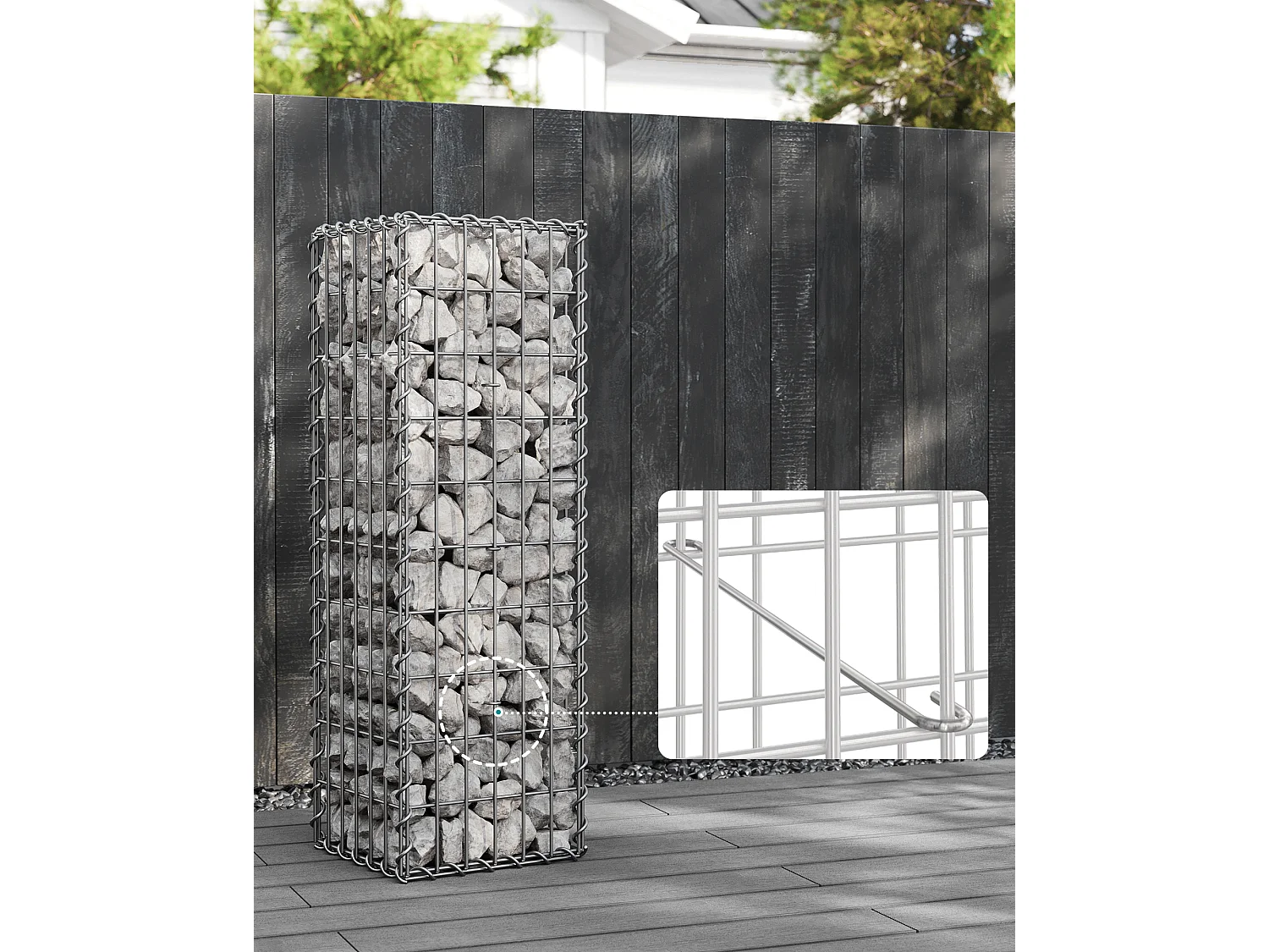 Panier gabion 100x30x30 cm argenté