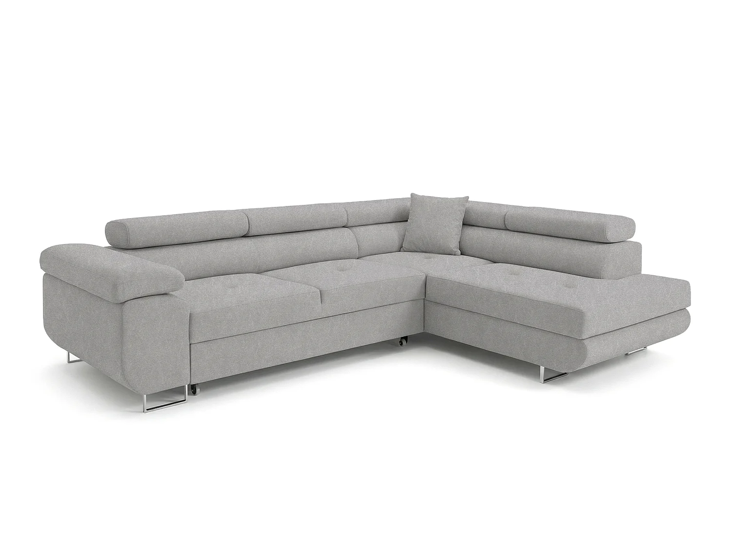 Canapé-lit Comfortino PASTI L-Form avec Rangement en Velours Pétrole Style Moderne 3 Places