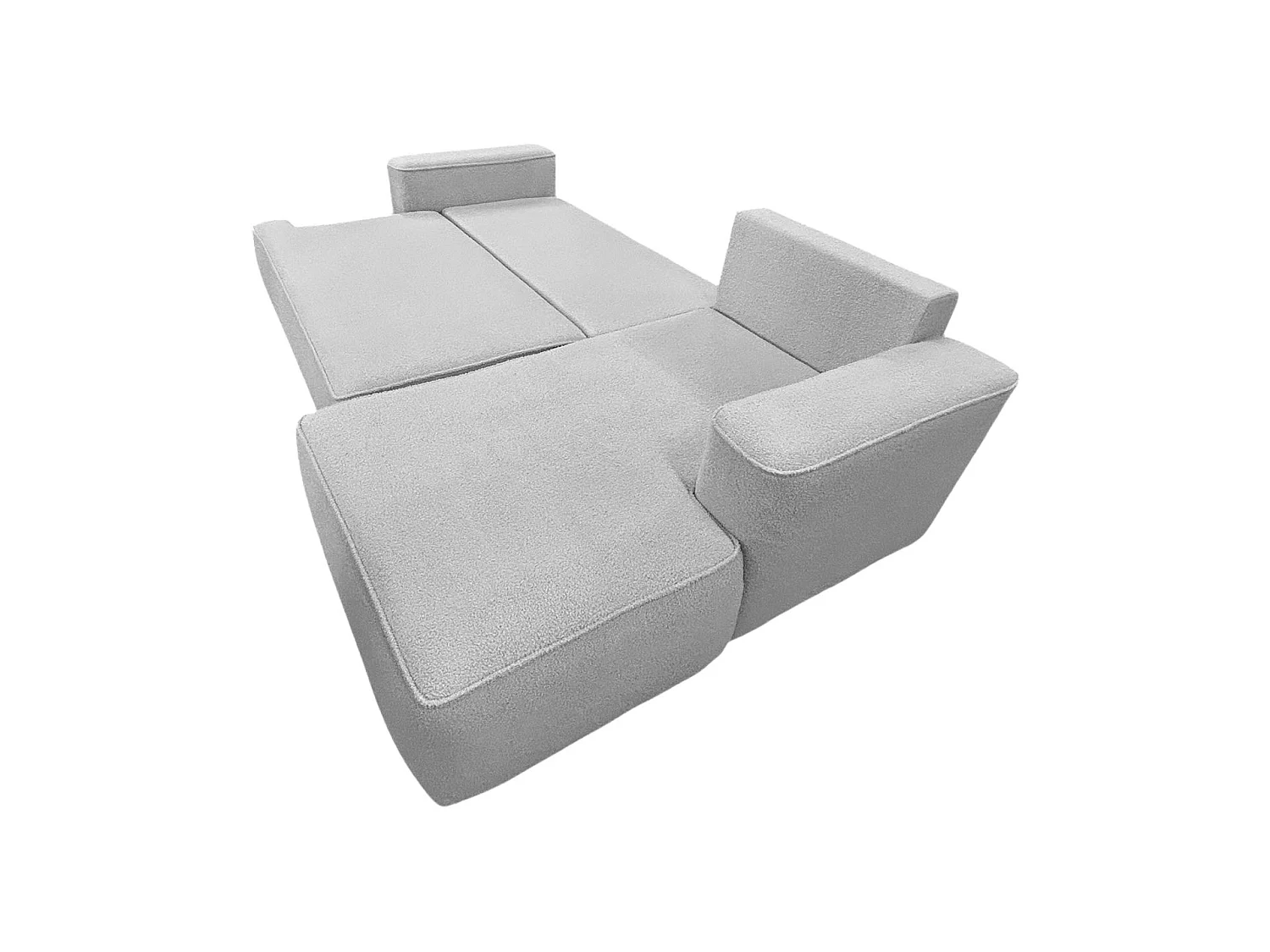 COMFORTINO FURNITURE Canapé-lit Paris en Forme de L avec Rangement en Velours Gris Clair - Moderne 3 Places