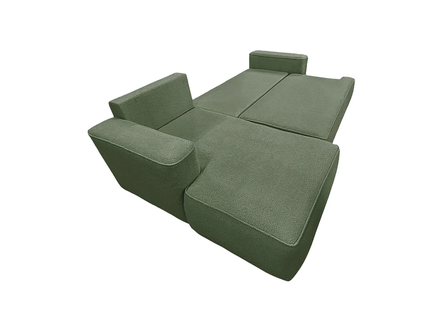 Canapé-Lit COMFORTINO FURNITURE Paris en Forme de L avec Rangement, Velours Vert Canapé Moderne 3 Places