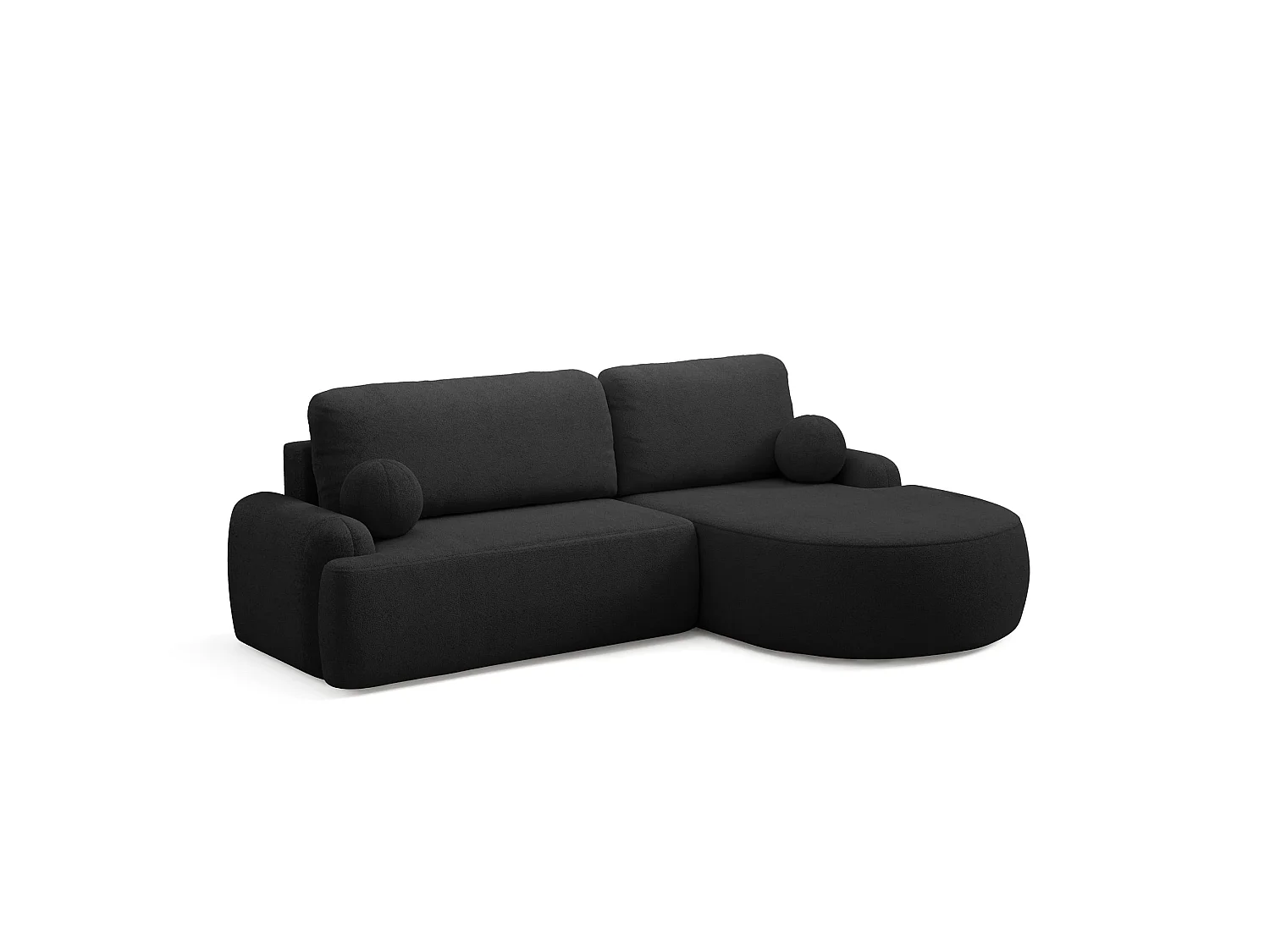 Canapé-Lit Comfortino Furniture Miki L-Form avec Rangement Noir Angle Droit Design Moderne