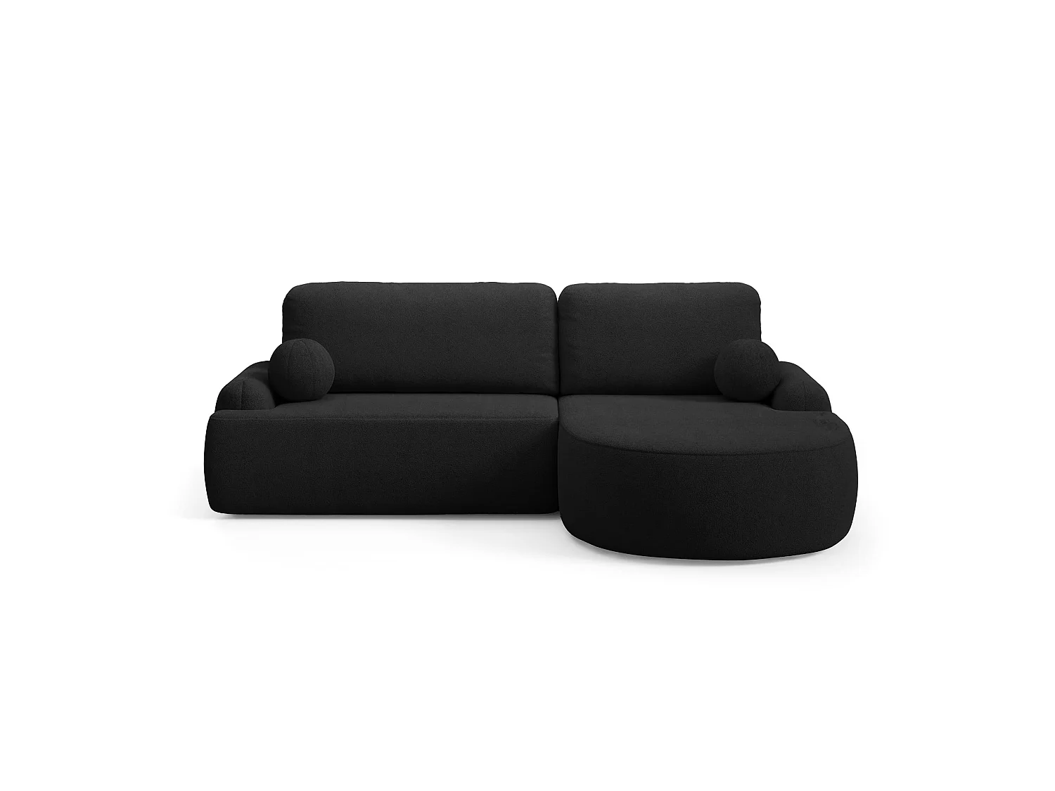 Canapé-Lit Comfortino Furniture Miki L-Form avec Rangement Noir Angle Droit Design Moderne