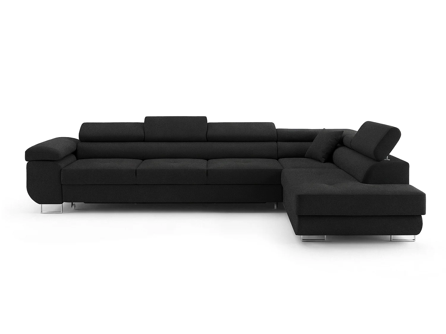 Canapé-lit COMFORTINO FURNITURE PASTI L-Form avec Rangement Gris Cendré Angle Gauche Design Moderne