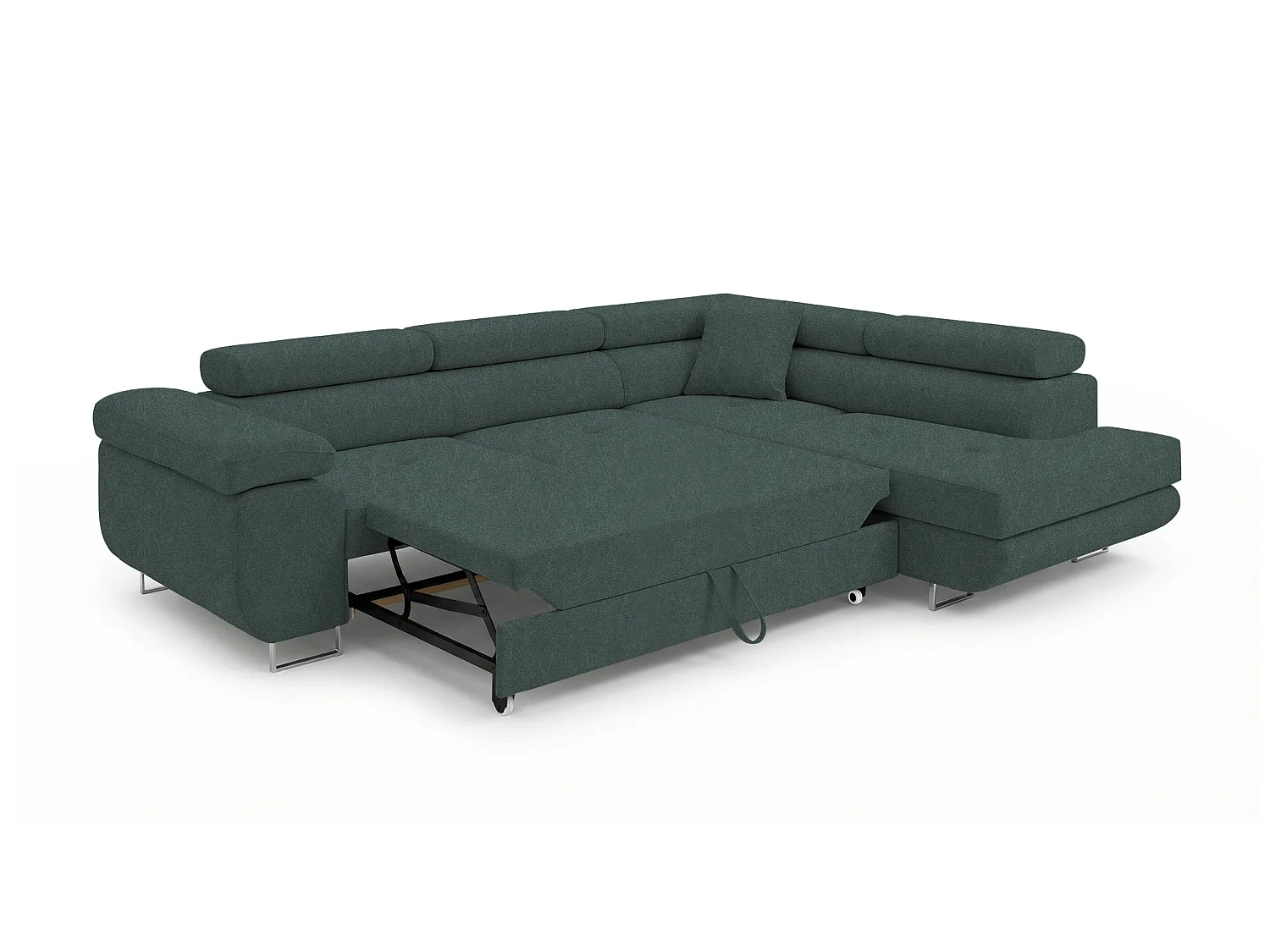 Comfortino Furniture Canapé-lit PASTI L-Form avec Rangement Velours Terracotta Design Moderne