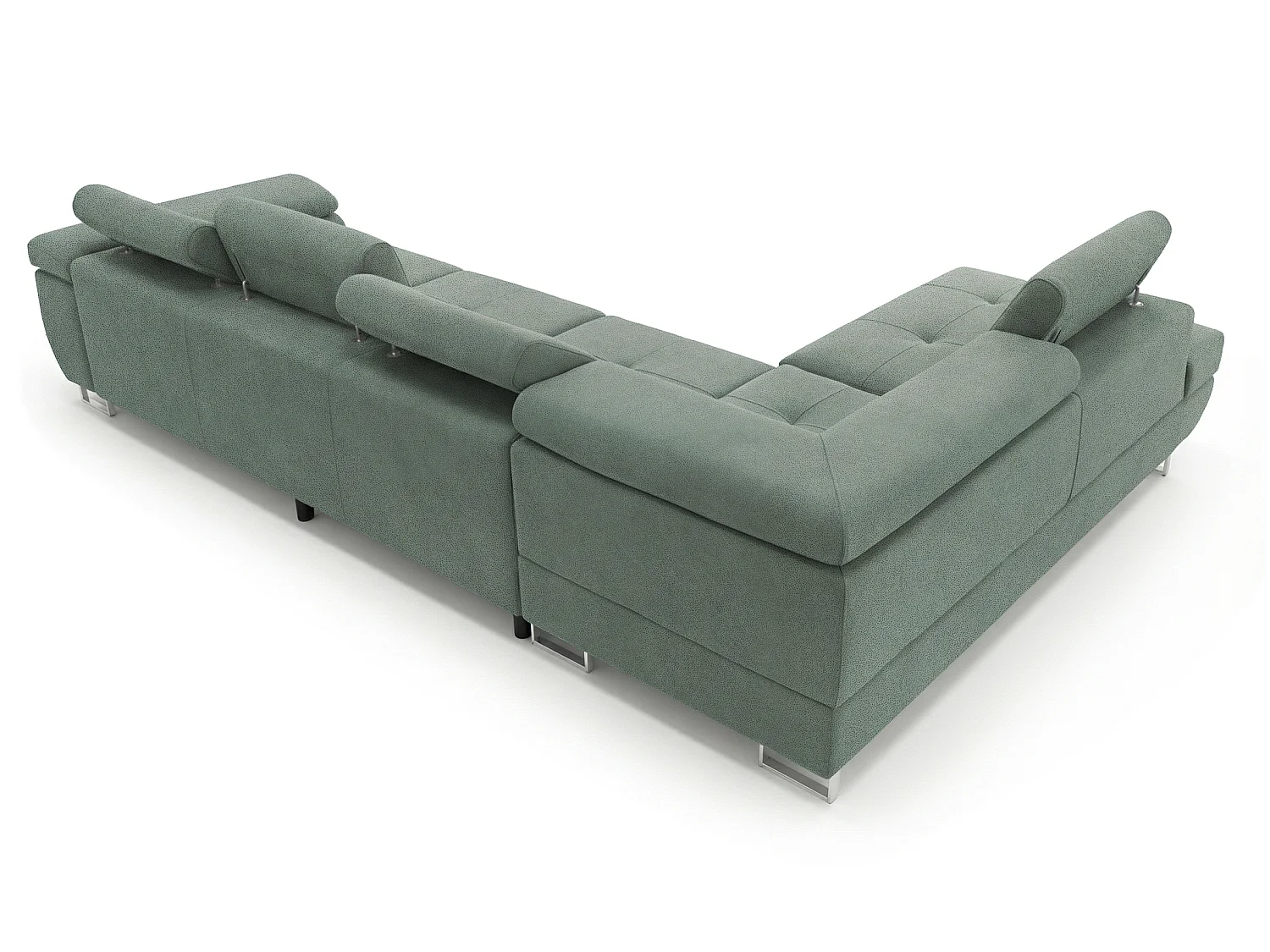 Meubles Comfortino NOTA L-Form Canapé-lit en Velours avec Rangement Bleu Foncé Angle Droit