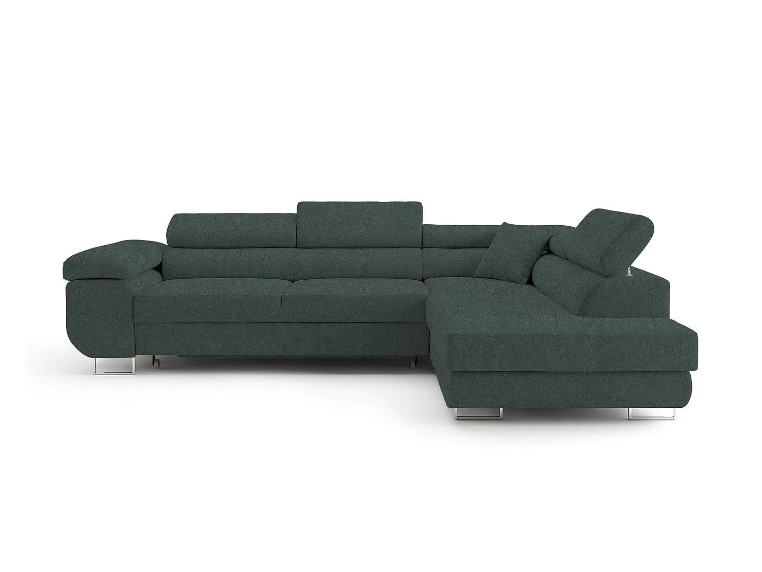 Meubles Comfortino PASTI L-Form Canapé d'Angle avec Fonction de Canapé-Lit et Rangement Pétrole Droit