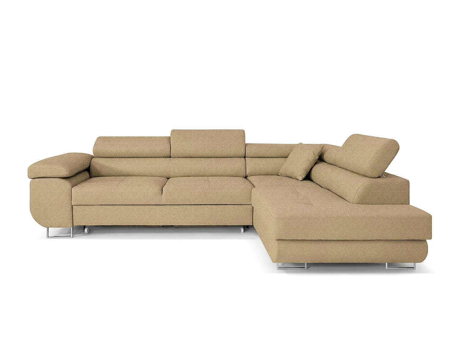 Canapé-Lit Moderne en Forme de L Marron avec Rangement - MOBILIER COMFORTINO PASTI