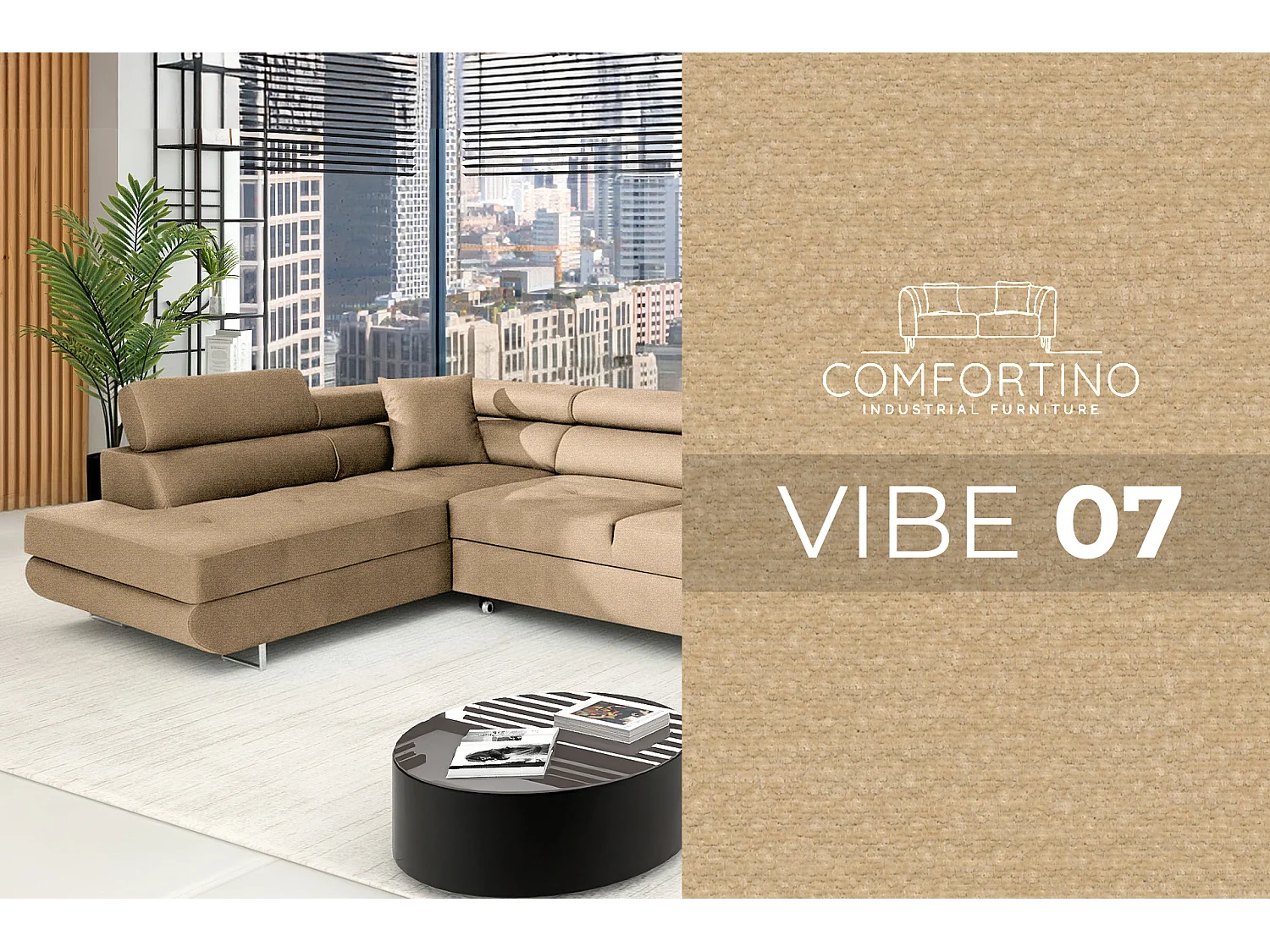 Canapé-Lit Moderne en Forme de L Marron avec Rangement - MOBILIER COMFORTINO PASTI