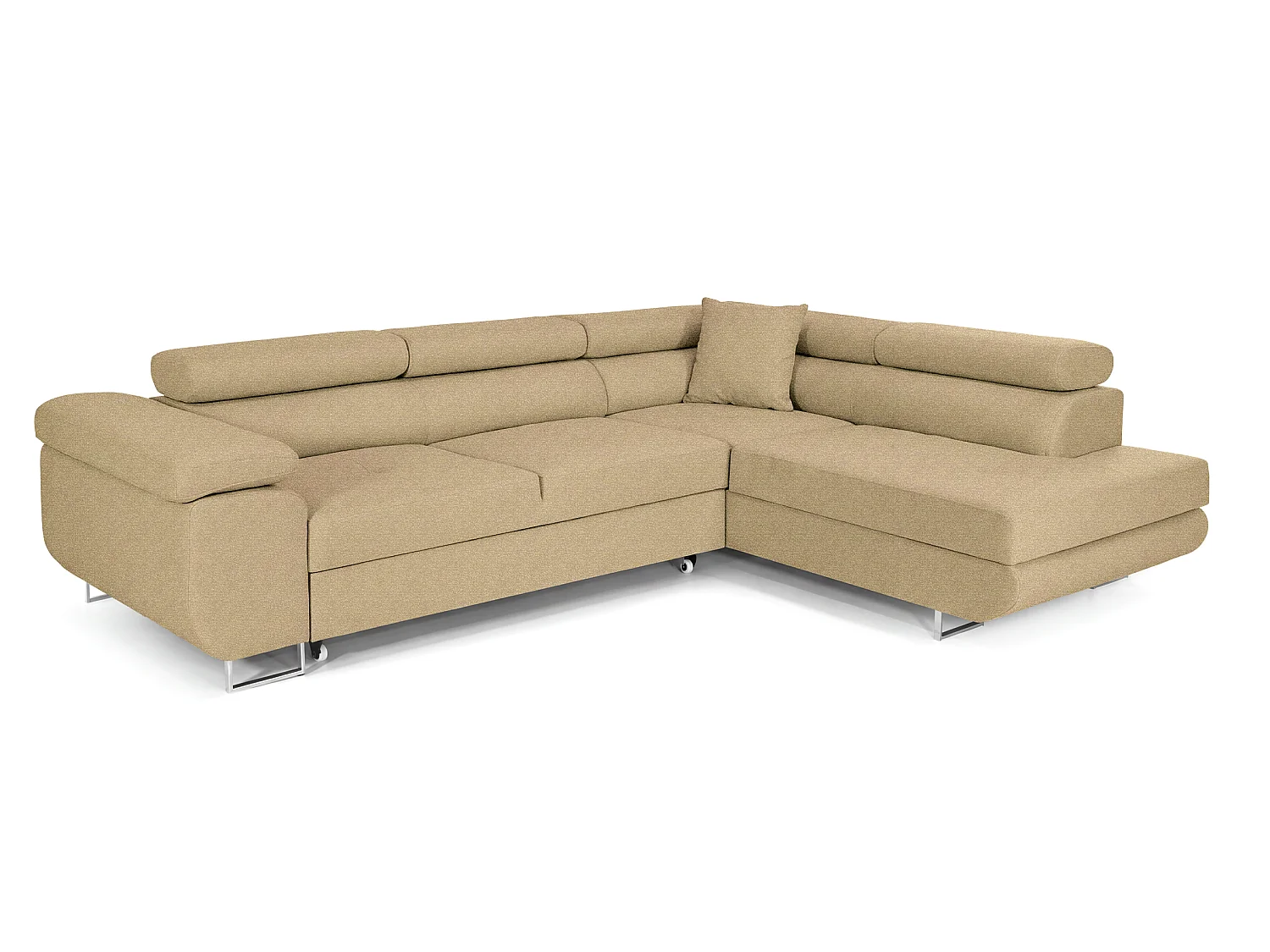 Canapé-Lit Moderne en Forme de L Marron avec Rangement - MOBILIER COMFORTINO PASTI
