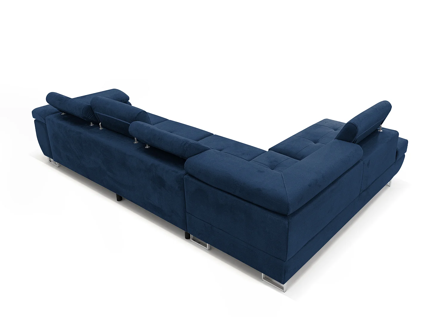 COMFORTINO MEUBLES Grand Canapé d'angle PASTI en Forme de U avec Rangement Velours Beige Design Moderne