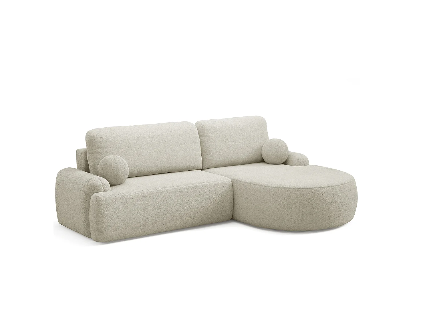 Canapé-lit Comfortino Furniture Miki L-Form avec Rangement Crème Angle Droit Style Moderne