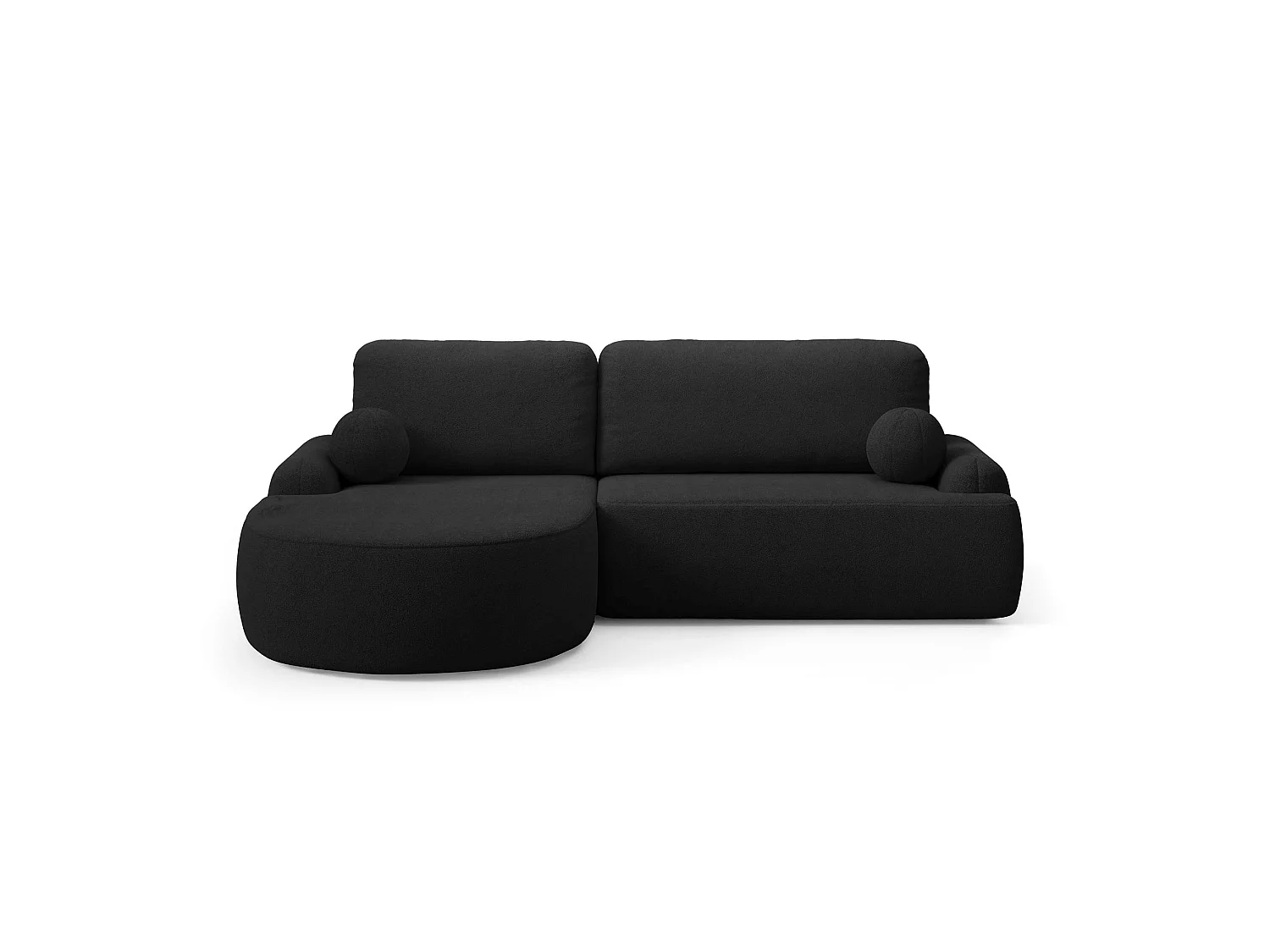 Canapé-Lit Moderne en Forme de L Noir avec Rangement - Meubles Comfortino Miki