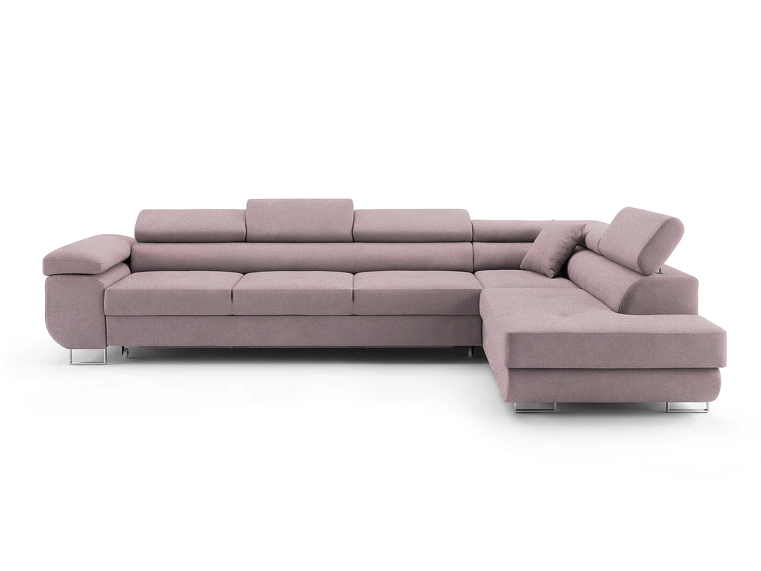 Canapé d'angle stylé COMFORTINO FURNITURE PASTI avec Fonction de Couchage et Rangement, Vert Sauge, Angle Gauche