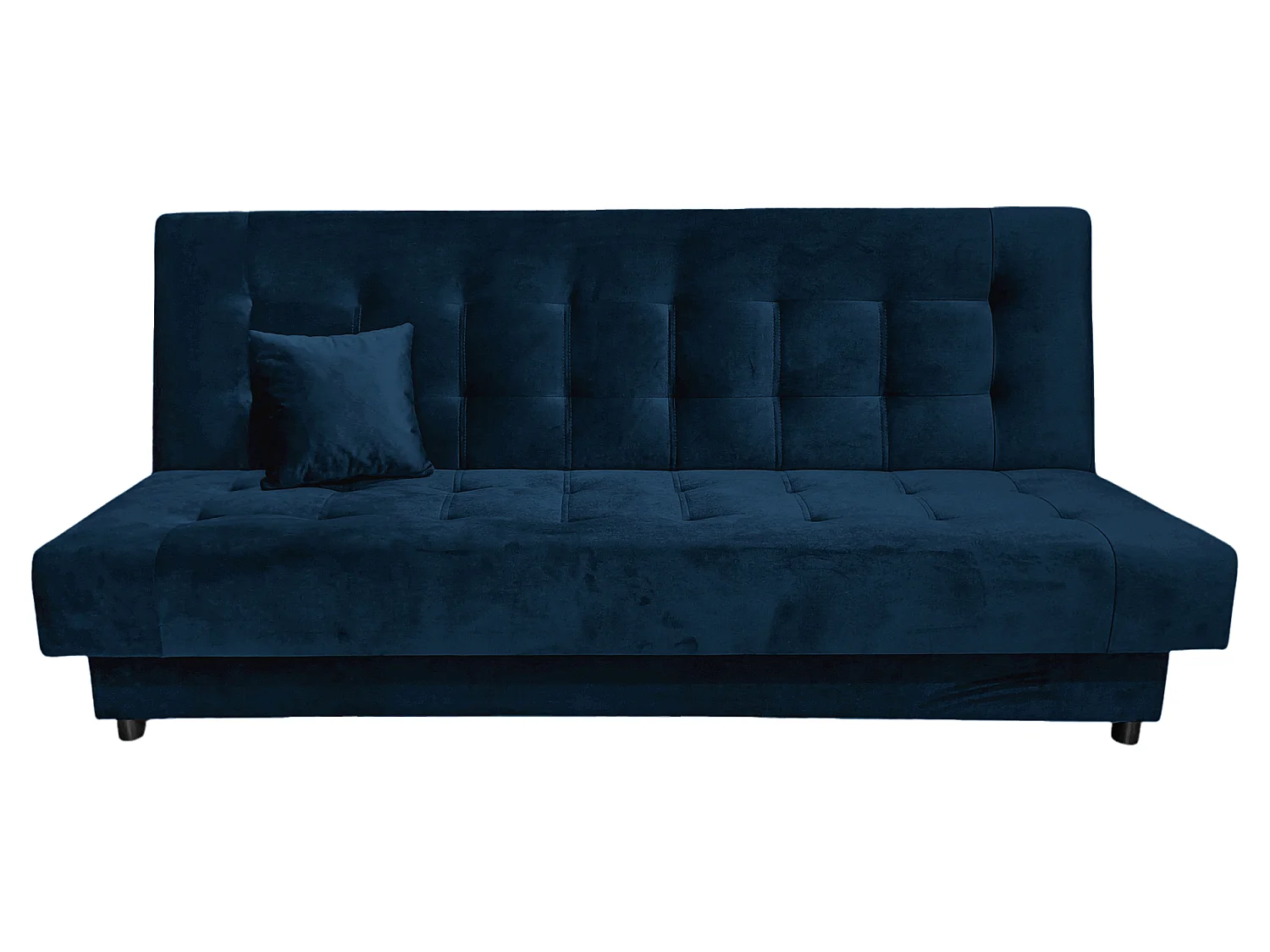 Canapé-lit Porto Comfortino avec Compartiment de Rangement Velours Bleu Design Moderne