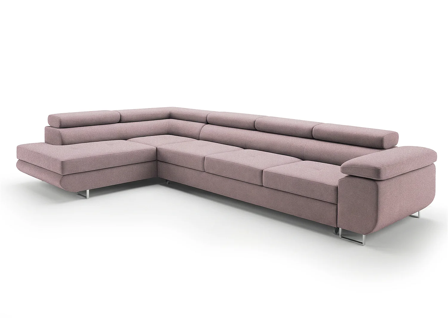 Canapé Comfortino Furniture NOTA L-Form avec Fonction Canapé-Lit et Compartiment de Rangement Velours Marron 3 Places