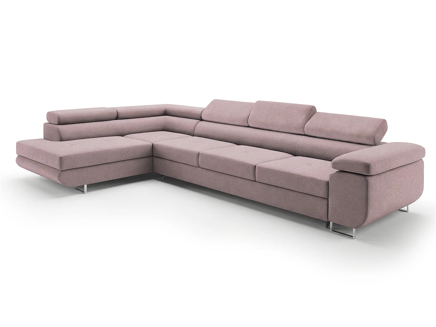 Canapé Comfortino Furniture NOTA L-Form avec Fonction Canapé-Lit et Compartiment de Rangement Velours Marron 3 Places