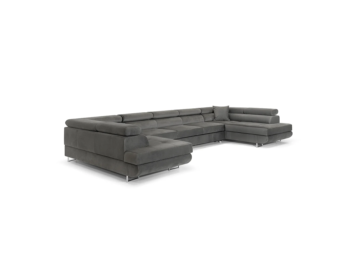 Canapé-lit d'angle Comfortino Furniture Big PASTI en forme de U avec rangement en velours gris