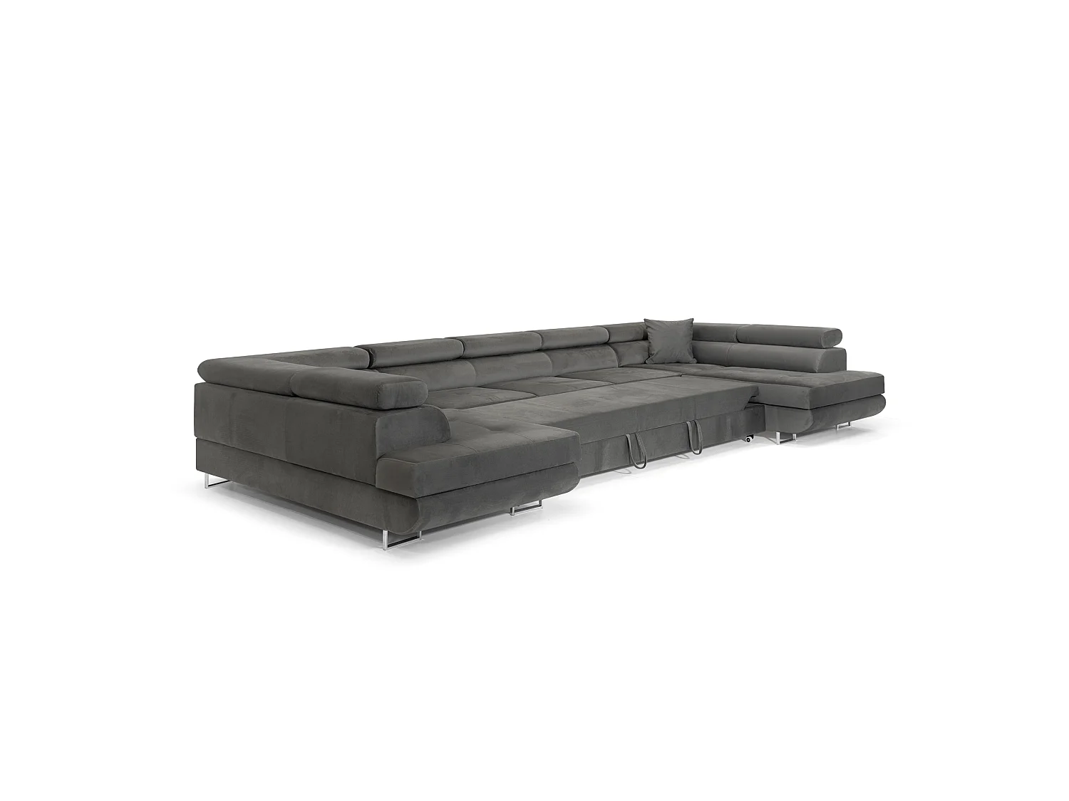 Canapé-lit d'angle Comfortino Furniture Big PASTI en forme de U avec rangement en velours gris