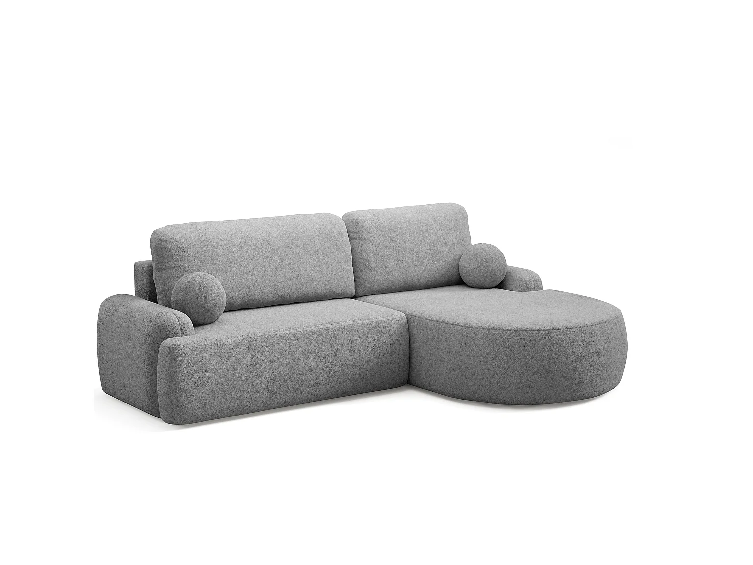 Canapé-lit Comfortino Furniture Miki en Forme de L avec Rangement Gris Angle Droit Style Moderne