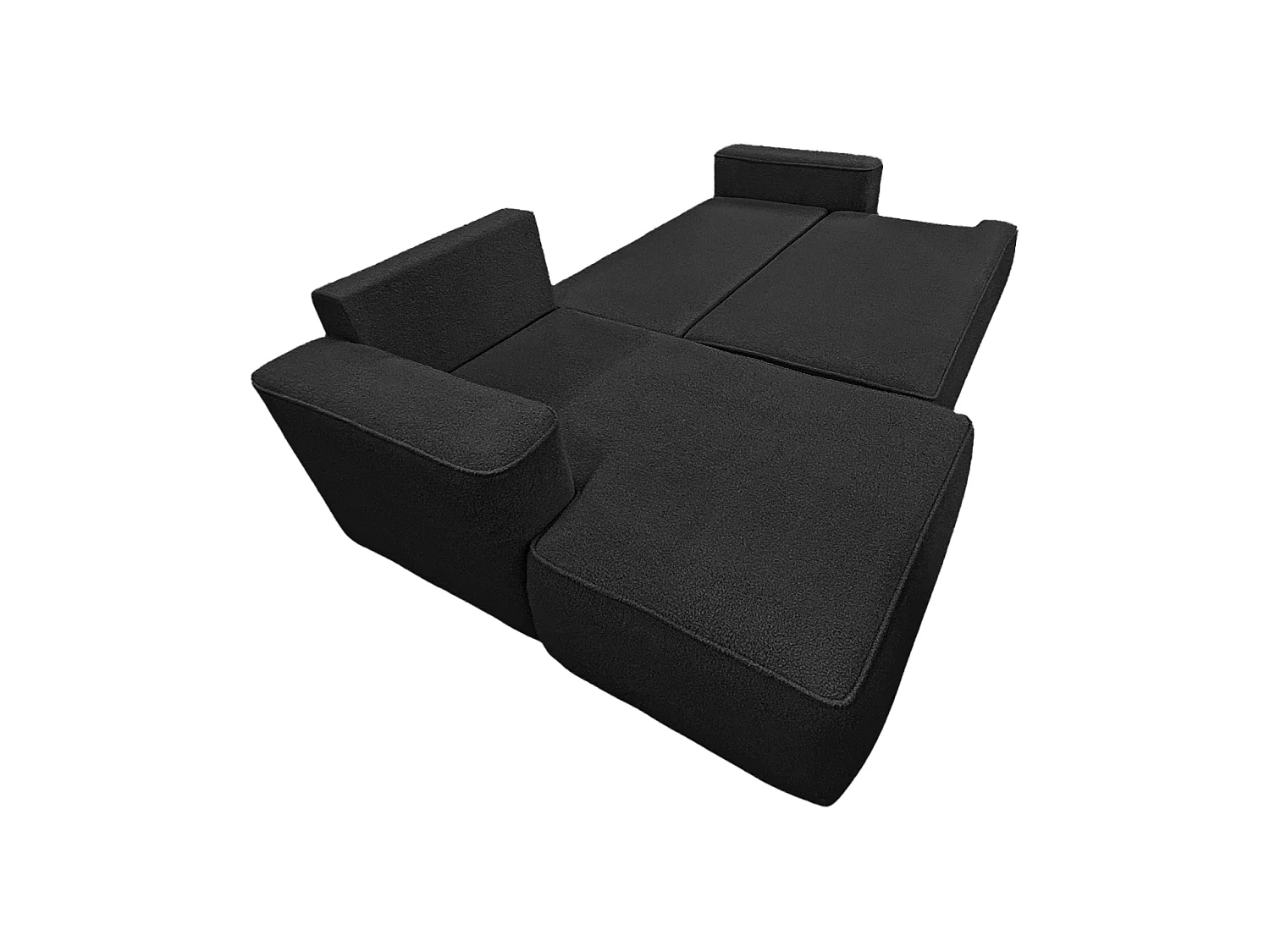 Canapé-lit Comfortino Furniture Miki en forme de U avec rangement Marron foncé