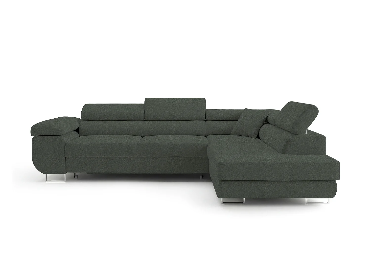 Canapé-lit Comfortino Furniture PASTI L-Form avec Rangement Velours Vert Sauge Angle Gauche