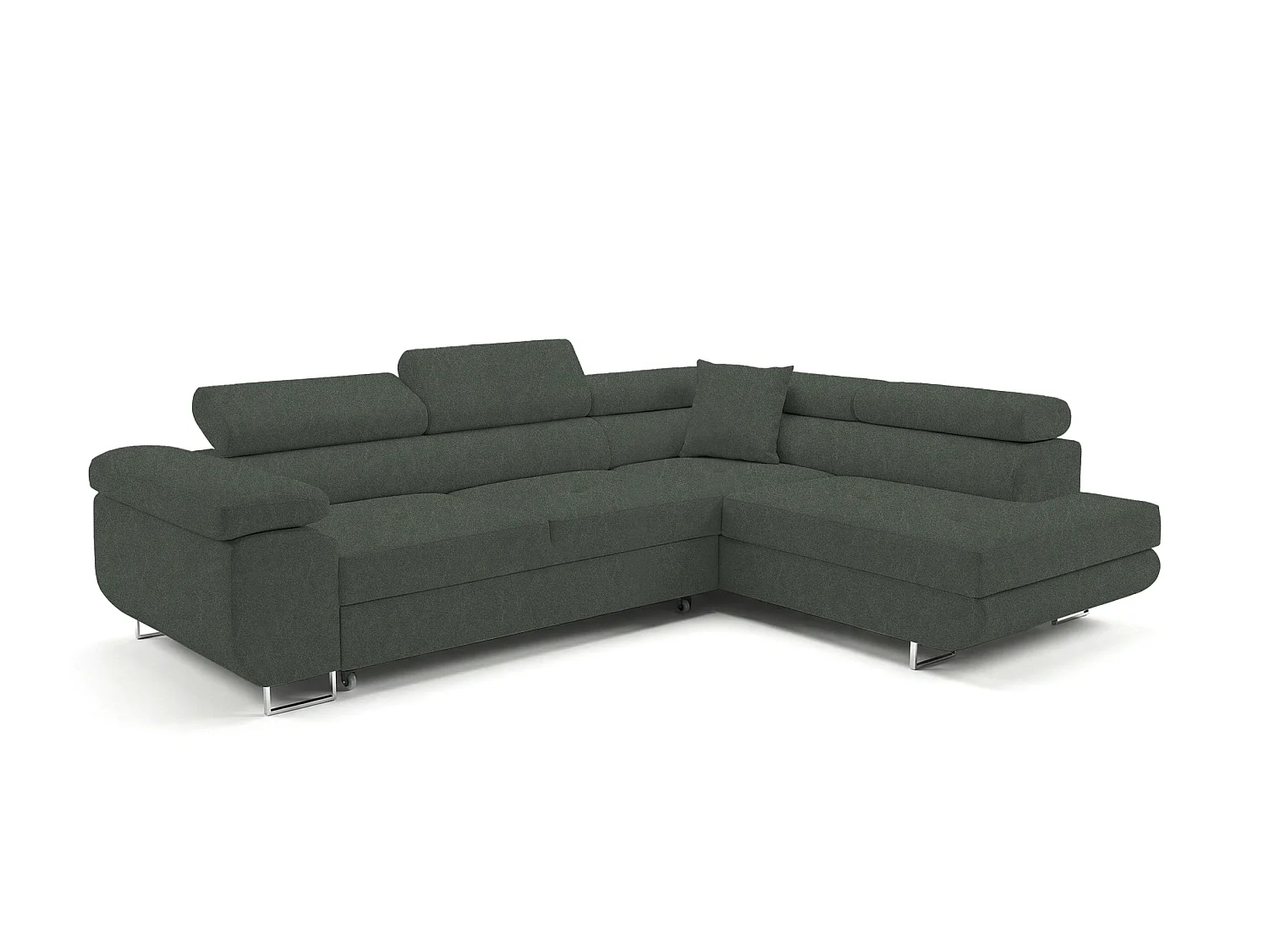 Canapé-lit Comfortino Furniture PASTI L-Form avec Rangement Velours Vert Sauge Angle Gauche