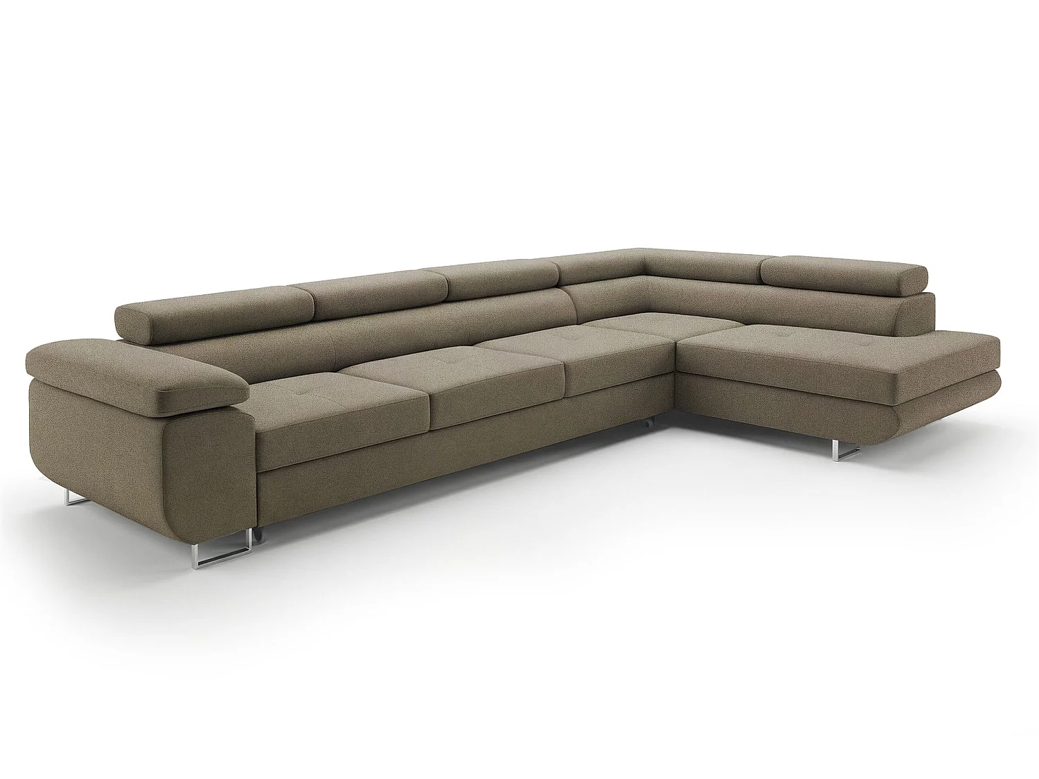 Canapé-Lit Moderne en Forme de L Vert Olive avec Rangement - PASTI XL