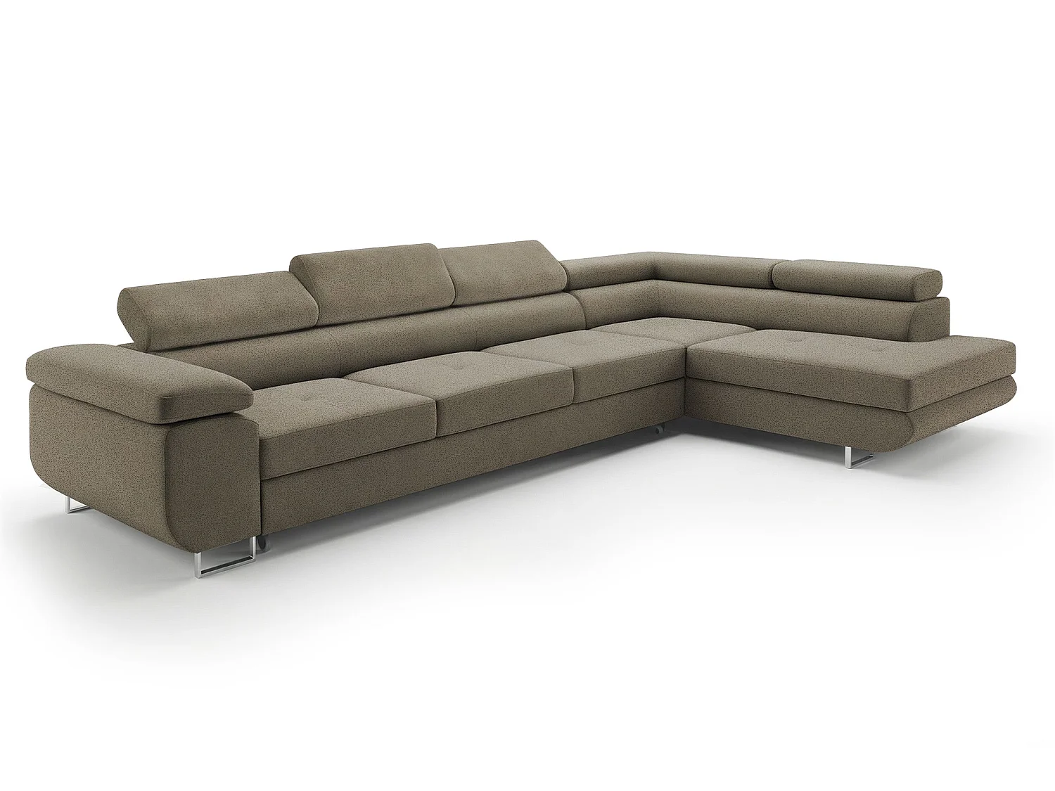 Canapé-Lit Moderne en Forme de L Vert Olive avec Rangement - PASTI XL