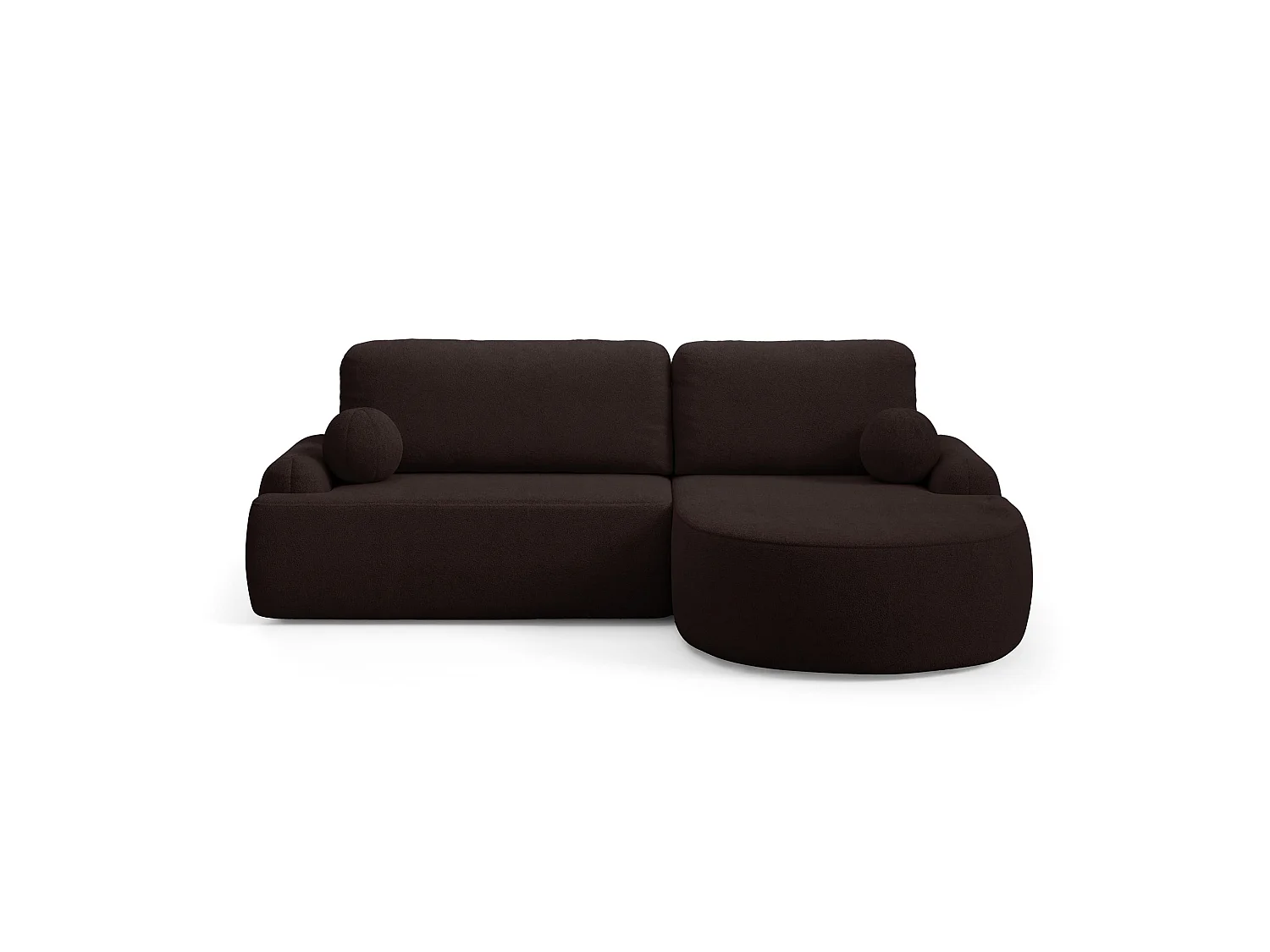 COMFORTINO FURNITURE Canapé d'angle avec fonction couchage Miki Canapé en L avec coffre de rangement Marron foncé Côté droit