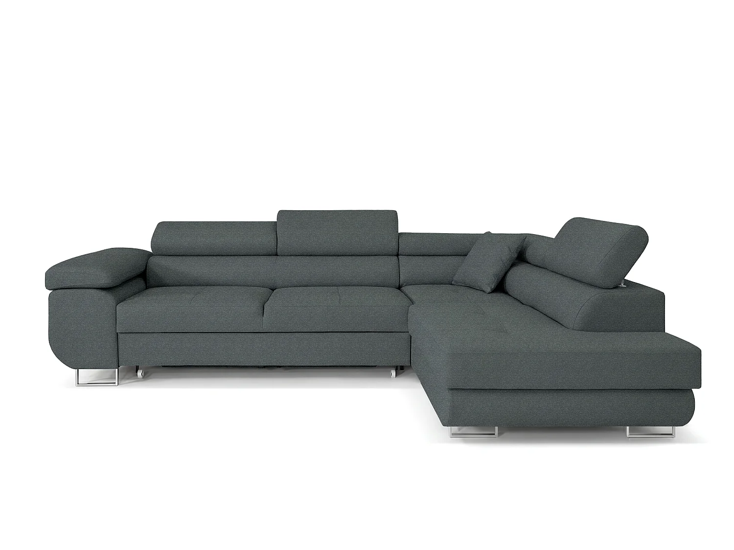 Canapé-Lit Moderne en Forme de L avec Rangement - Gris Graphite