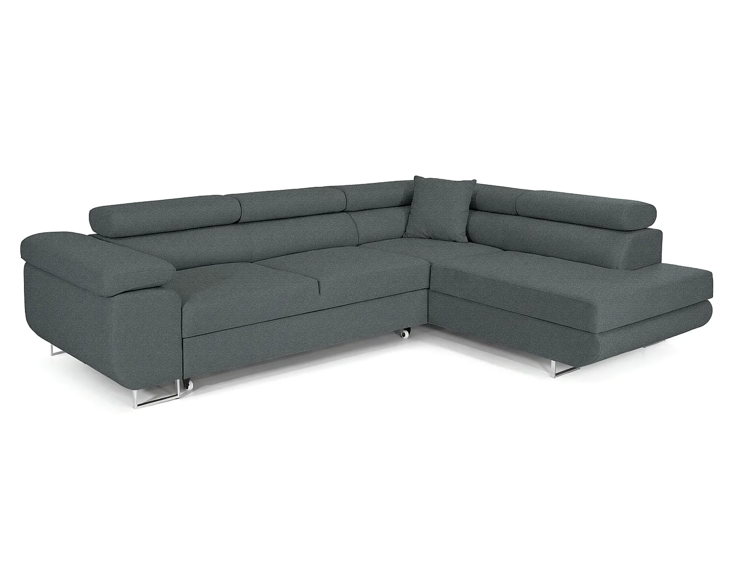 Canapé-Lit Moderne en Forme de L avec Rangement - Gris Graphite