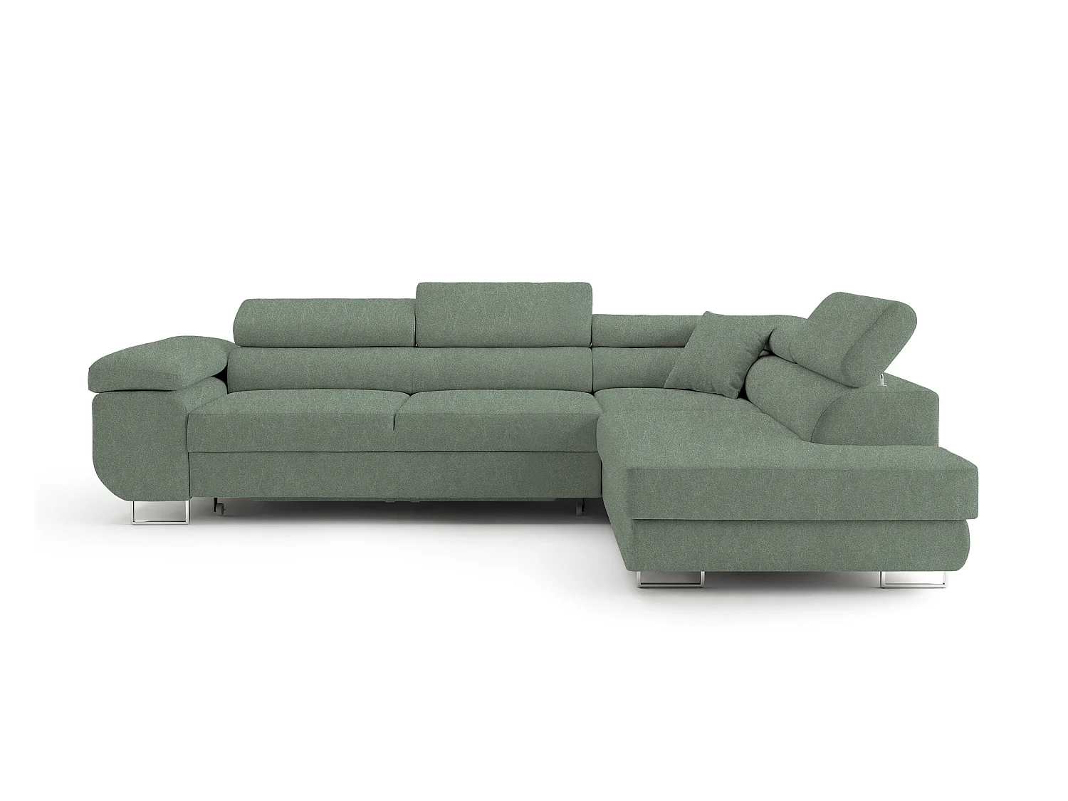 Canapé-lit Comfortino Furniture NOLA L-Form en Velours avec Rangement Gris Clair Angle Droit