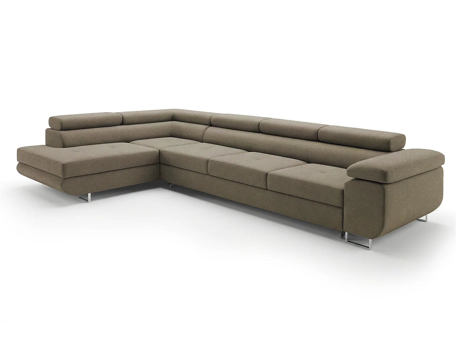 Canapé-Lit Moderne en Forme de L Vert Olive avec Compartiment de Rangement - PASTI XL
