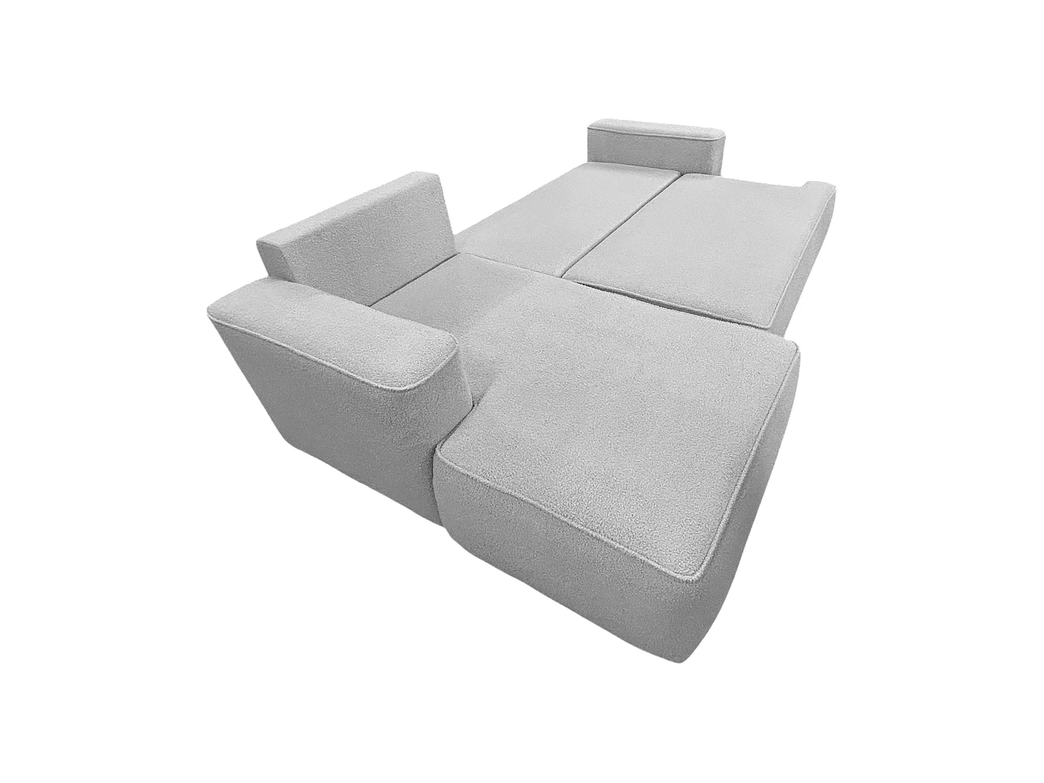 Canapé en L COMFORTINO FURNITURE MILANO avec Fonction de Couchage et Rangement Velours Bleu 3 Places Style Moderne
