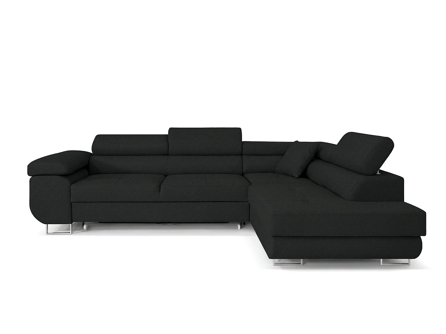 Canapé-Lit Moderne en Forme de L Noir avec Rangement - MOBILIER COMFORTINO PASTI