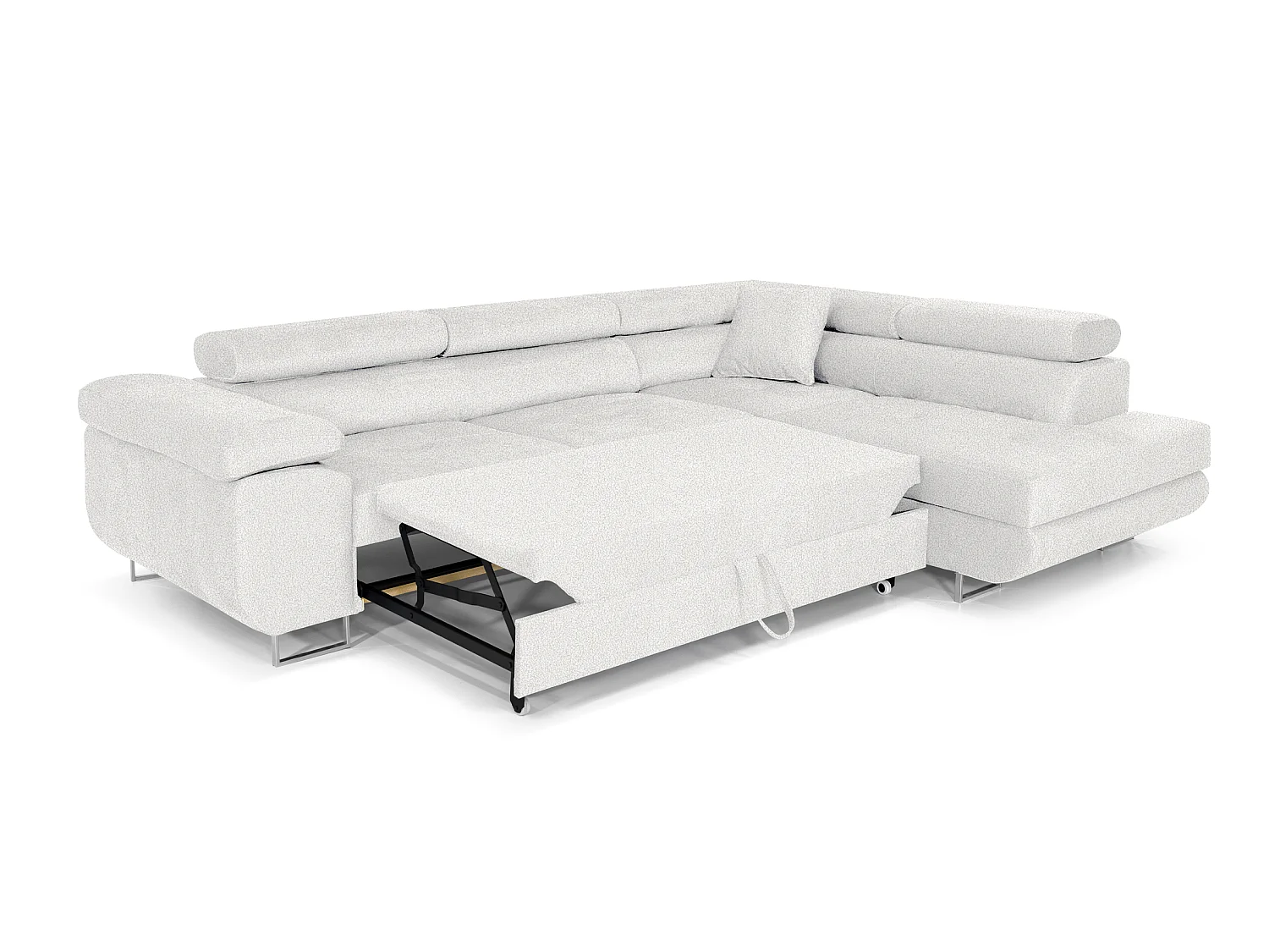 Canapé-Lit Moderne en Velours Doré en Forme de L avec Rangement - PASTI XL