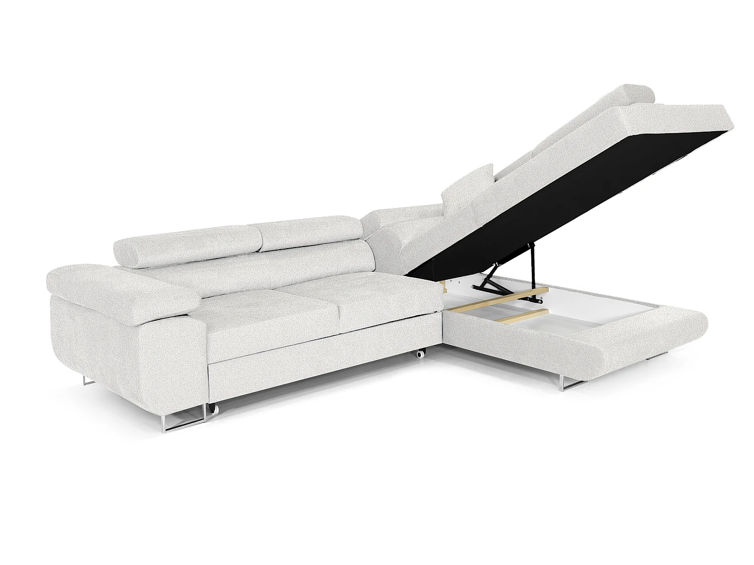 Canapé-Lit Moderne en Velours Doré en Forme de L avec Rangement - PASTI XL